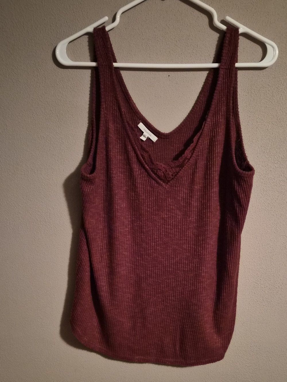 Maurices Ribbed V-Neck Tank Top in Rust